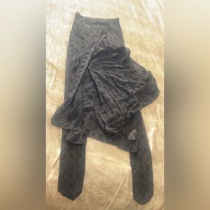 Marine Serre Moonogram-Flocked Semi-Sheer Top/Buttom